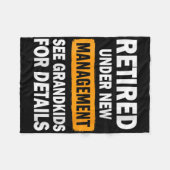 Womens Retired Under New Management See Grandkids  Fleece Deken (Voorkant (Horizontaal))