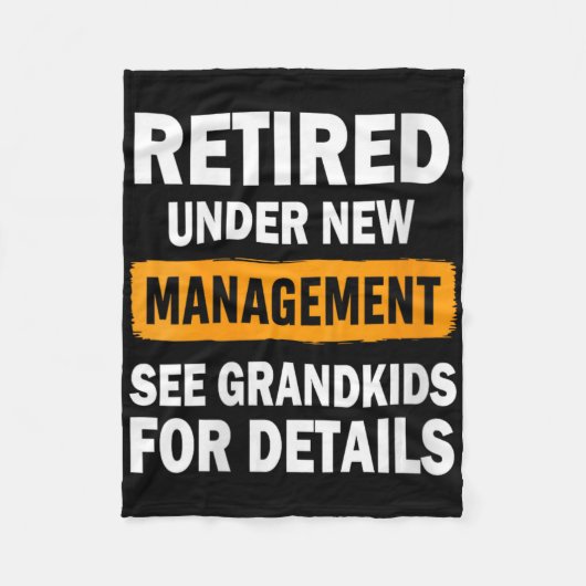 Womens Retired Under New Management See Grandkids  Fleece Deken (Voorkant)