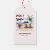 Women's Retirement Beach Stoel Themafeest Cadeaulabel (Achterkant)