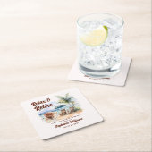 Women's Retirement Beach Stoel Themafeest Kartonnen Onderzetters (Insitu)