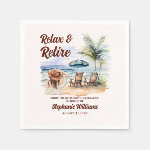 Women's Retirement Beach Stoel Themafeest Servet