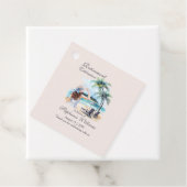 Women's Retirement Beach Thema Waterverf Bedankjes Labels (In situ)