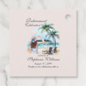 Women's Retirement Beach Thema Waterverf Bedankjes Labels (Achterkant)