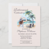 Women's Retirement Beach Thema Waterverf Kaart (Voorkant)