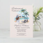 Women's Retirement Beach Thema Waterverf Kaart (Staand voorkant)