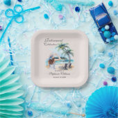 Women's Retirement Beach Thema Waterverf Papieren Bordje (Feest)