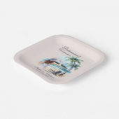 Women's Retirement Beach Thema Waterverf Papieren Bordje (Gebogen)