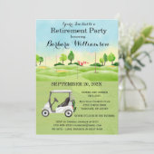 Women's Retirement Party Golf Thema Uitnodiging (Staand voorkant)