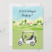 Women's Retirement Party Golf Thema Uitnodiging (Achterkant)