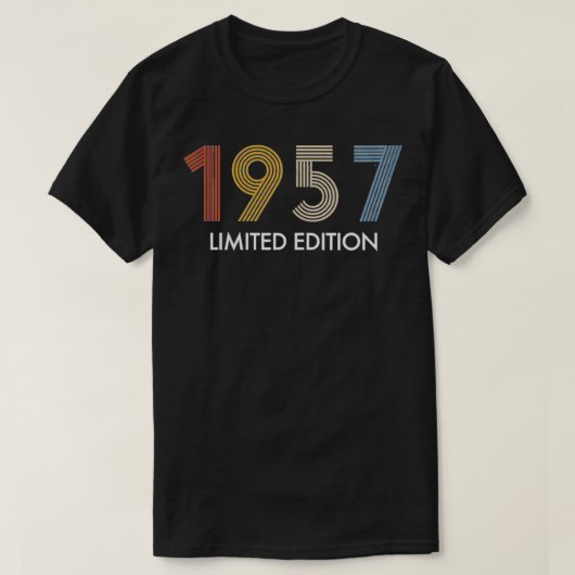 Womens Retro 65 jaar  1957 Limited Edition T-shirt (Design voorkant)