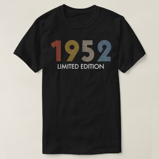 Womens Retro 70 jaar  1952 Limited Edition T-shirt (Design voorkant)
