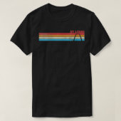 Womens Retro 70s Rainbow Stripe St Louis Arch Dist T-shirt (Design voorkant)