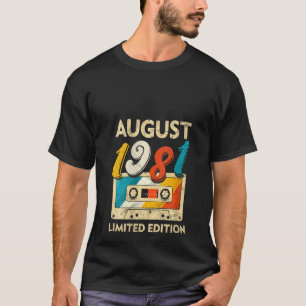 Womens Retro August 1981 Cassettebandje 40th Birth T-shirt
