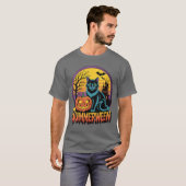 Womens Retro Black Cat Spooky Cute Art Summerween T-shirt (Voorkant volledig)