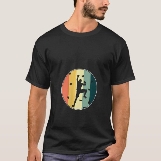Womens Retro Boulderer Wall Kliksteen T-shirt (Voorkant)