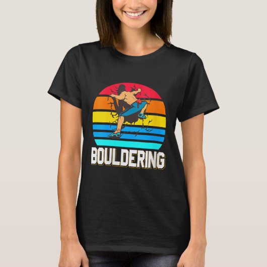 Womens Retro Bouldering Wall Smash Indoor Climbing T-shirt (Voorkant)