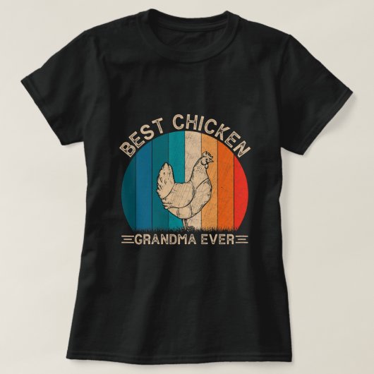 Womens retro Chicken Design for Grandma Funny Moth T-shirt (Design voorkant)