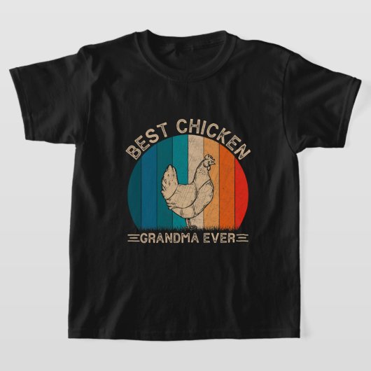 Womens retro Chicken Design for Grandma Funny Moth T-shirt (Laagn)