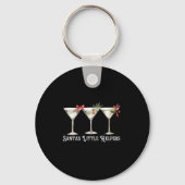 Womens Retro Funny Santa's Little Helper Martini M Sleutelhanger (Voorkant)