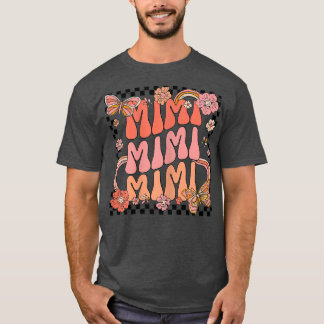 Womens Retro Groovy Mimi Best Mimi Ever Hallo Herf T-shirt