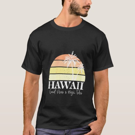 Womens Retro Hawaii Hawaiian Summer Beach Tropisch T-shirt (Voorkant)