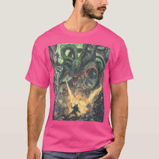 Womens Retro Japan Kaiju Punk Biomechanisch Monste T-shirt