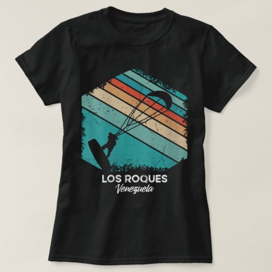 Womens  Retro Kitesurf Los Roques Kite Surf T-shirt (Design voorkant)