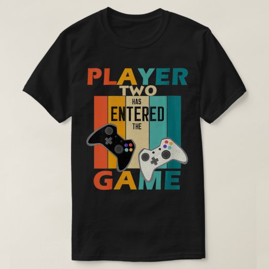 Womens Retro Player 2 heeft gamer gam ingevoerd T-shirt (Design voorkant)