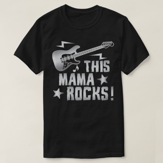 Womens Retro Rock en Roll Guitar, deze mamma Rocks T-shirt (Design voorkant)