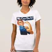 Womens Retro Rosie de Riveter T Shirt (Voorkant)