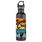 Womens Retro  Santa Cruz California Surfing Waterfles (Voorkant)