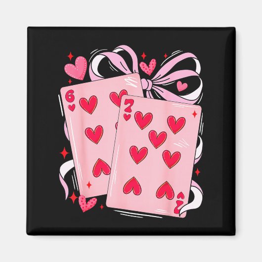 Womens Retro Six Seven 67 Meme Valentines Day Play Magneet (Voorkant)