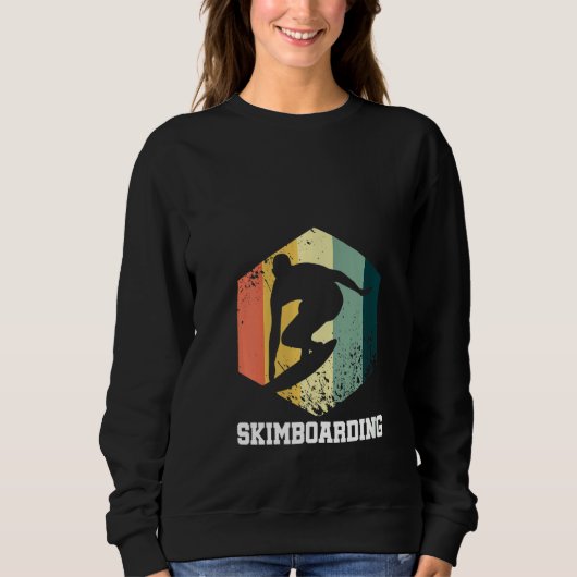 Womens Retro Skimboarder Waveskim Ski Trui (Voorkant)