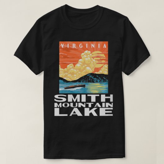 Womens Retro Smith Mountains Lake Virginia WPA Sty T-shirt (Design voorkant)