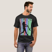 Womens Retro Softball Fan Baseball Run Grade T-shirt (Voorkant volledig)