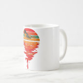 Womens Retro Sunset  Baltimore Oriole VNeck Koffiemok (Voorkant rechts)