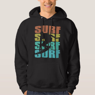 Womens Retro Surf Surfing Cadeau Gift 663 Hoodie