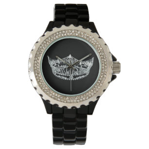 Womens Rhinestone Pageant Crown Watch Horloge