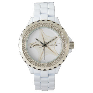 Women's Rhinestone White Enamel Watch Horloge