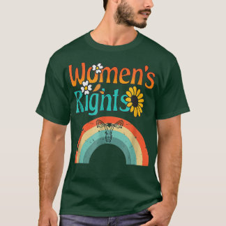 Womens Right Uterus Sunflower Rainbow T-shirt