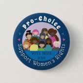 Women's Rights Blauwe Ronde Button (Voorkant)