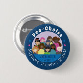 Women's Rights Blauwe Ronde Button (Voorkant /achterkant)
