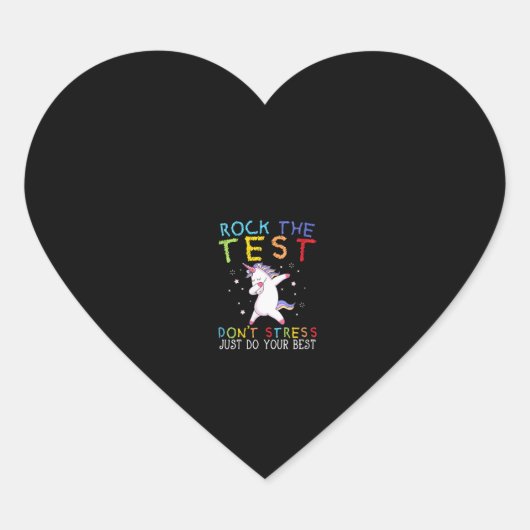 Womens Rock The Test Funny School Professor Teache Hart Sticker (Voorkant)