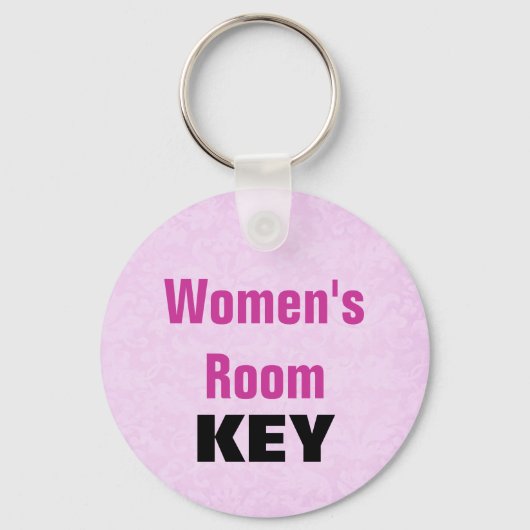 Womens Room Sleutelhanger - Roze en zwart (Voorkant)