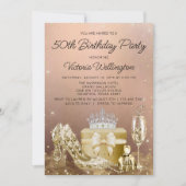 Womens Roos Gold Elk nummer geboorte Partij Kaart (Voorkant)