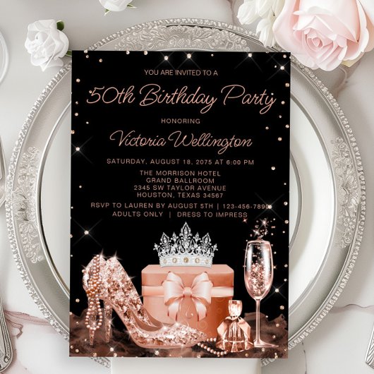 Womens Roos Gold Elk nummer geboorte Partij Kaart