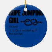 Womens Rope Jumping Girl Definition Rope Jumping Keramisch Ornament (Achterkant)