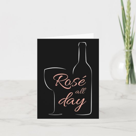 Womens Rose All Day Elegant Connoisseur Wine Lover Kaart (Voorkant)