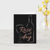 Womens Rose All Day Elegant Connoisseur Wine Lover Kaart (Gele Bloem)