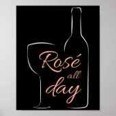 Womens Rose All Day Elegant Connoisseur Wine Lover Poster (Voorkant)